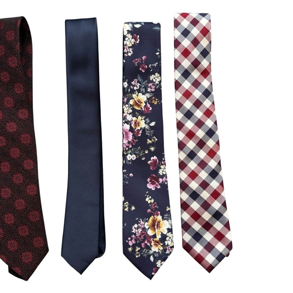 Express Men's Tie Collection - Blue, Black, Red, Navy, Floral,β Plaid - Picture 3 of 6